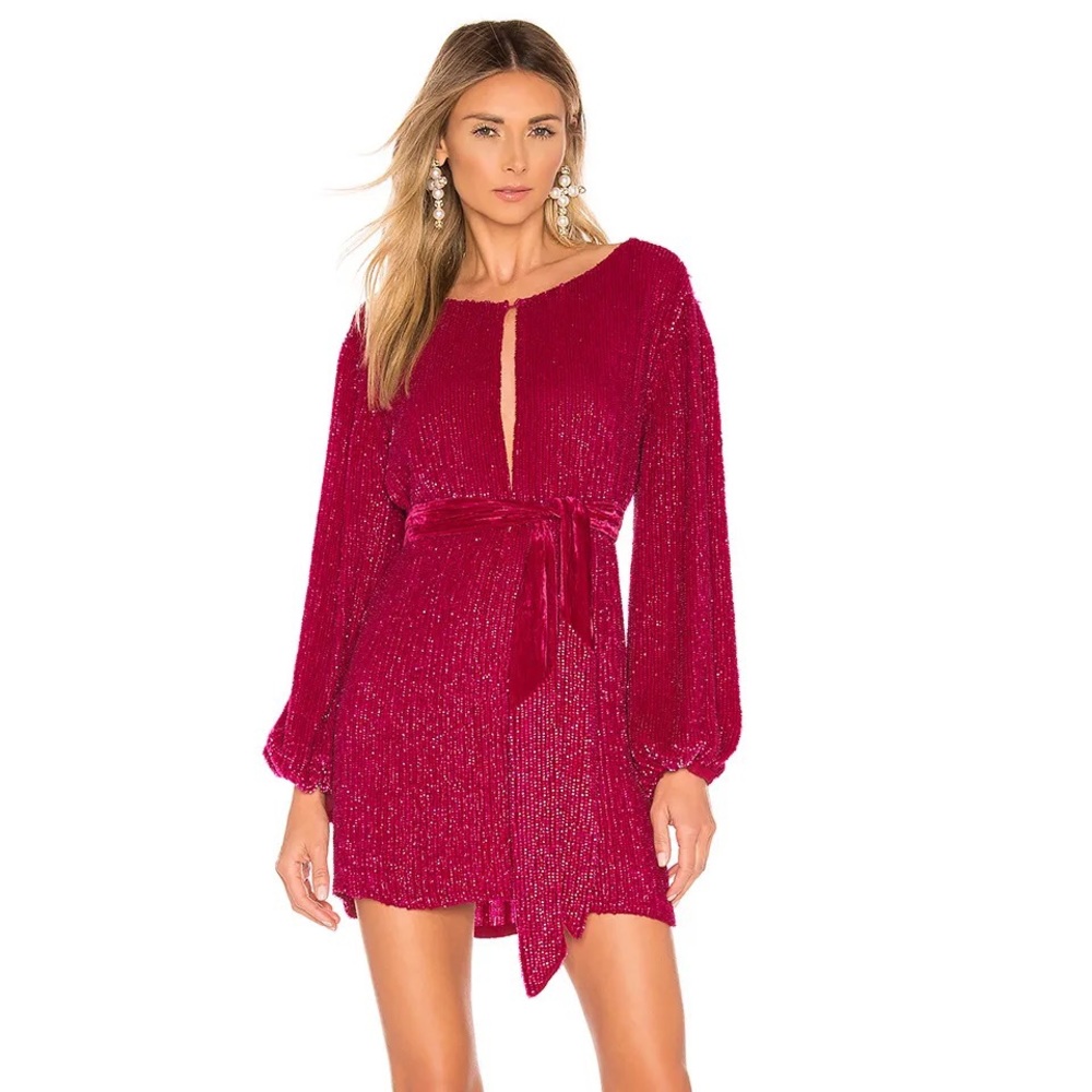 retrofete grace dress metallic fuschia